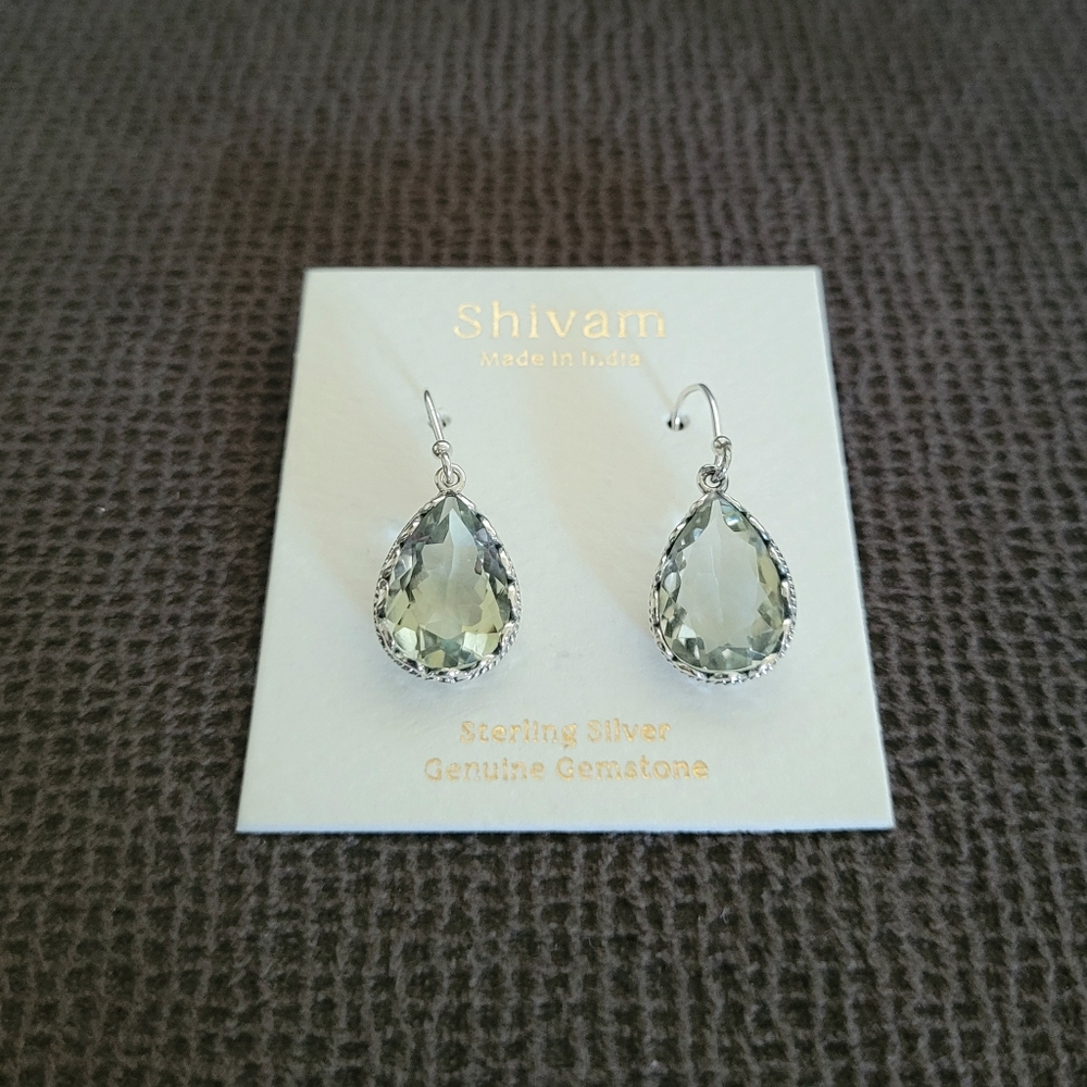 Shivam Green💚 Amethyst Teardrop💧Earrings